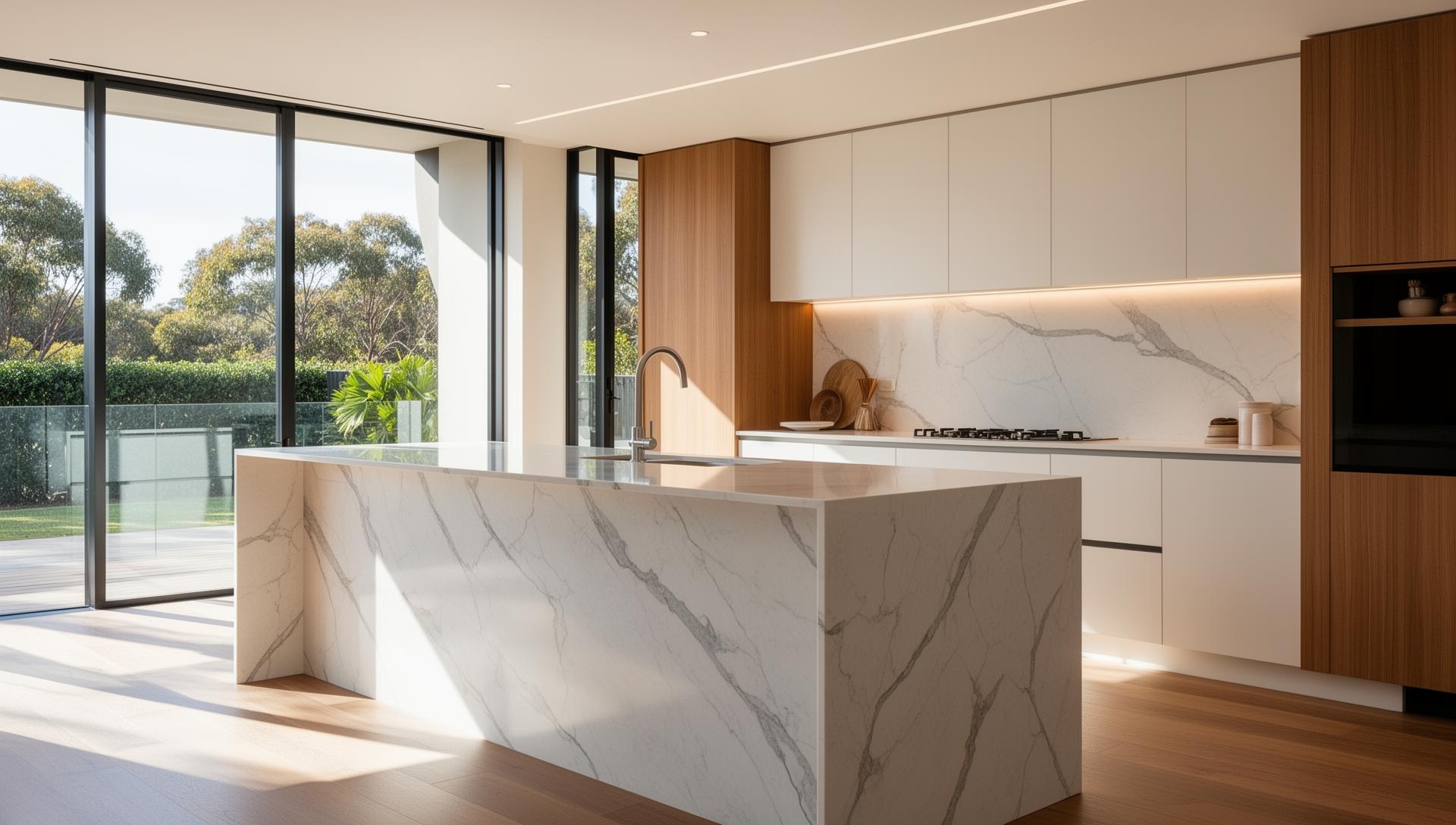 Modern kitchen with premium stone benchtop